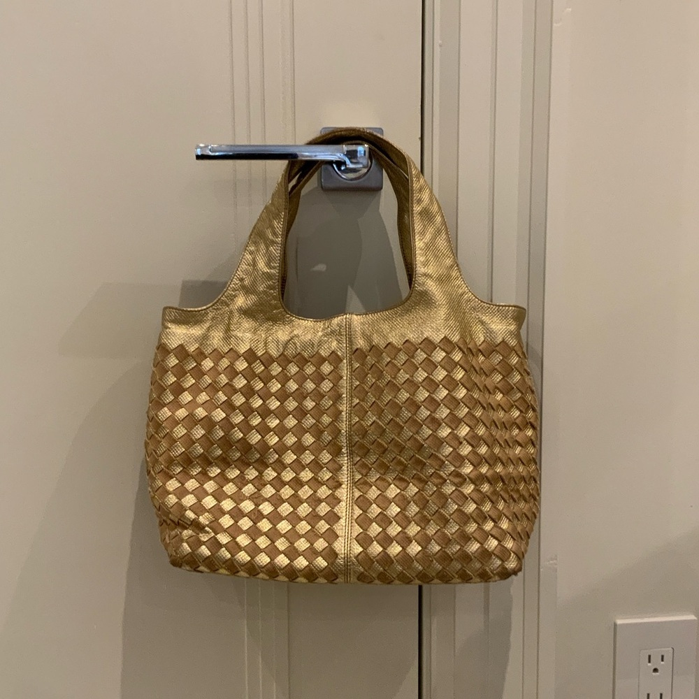 Bottega Veneta Gold Woven Tote